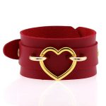 Punk PU leather Love Ring - Golden - Image 4