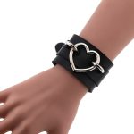 Punk PU leather Love Ring - Silver - Image 6