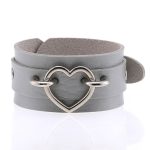 Punk PU leather Love Ring - Silver - Image 5
