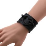 Punk PU leather Love Ring - Black - Image 6