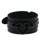 Punk PU leather Love Ring - Black - Image 18