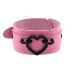 Punk PU leather Love Ring - Black - Image 2