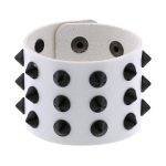 Three-row leather studded wide bracelet - Image 8