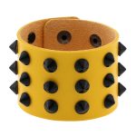 Three-row leather studded wide bracelet - Image 13
