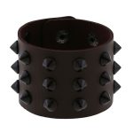 Three-row leather studded wide bracelet - Image 15