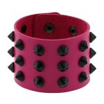 Three-row leather studded wide bracelet - Image 16