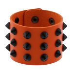 Three-row leather studded wide bracelet - Image 18