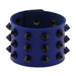 Three-row leather studded wide bracelet - Image 4