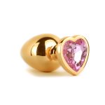 Jewelled Secret Heart Butt Plug Gold