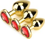 Jewelled Secret Heart Butt Plug Gold - Image 3